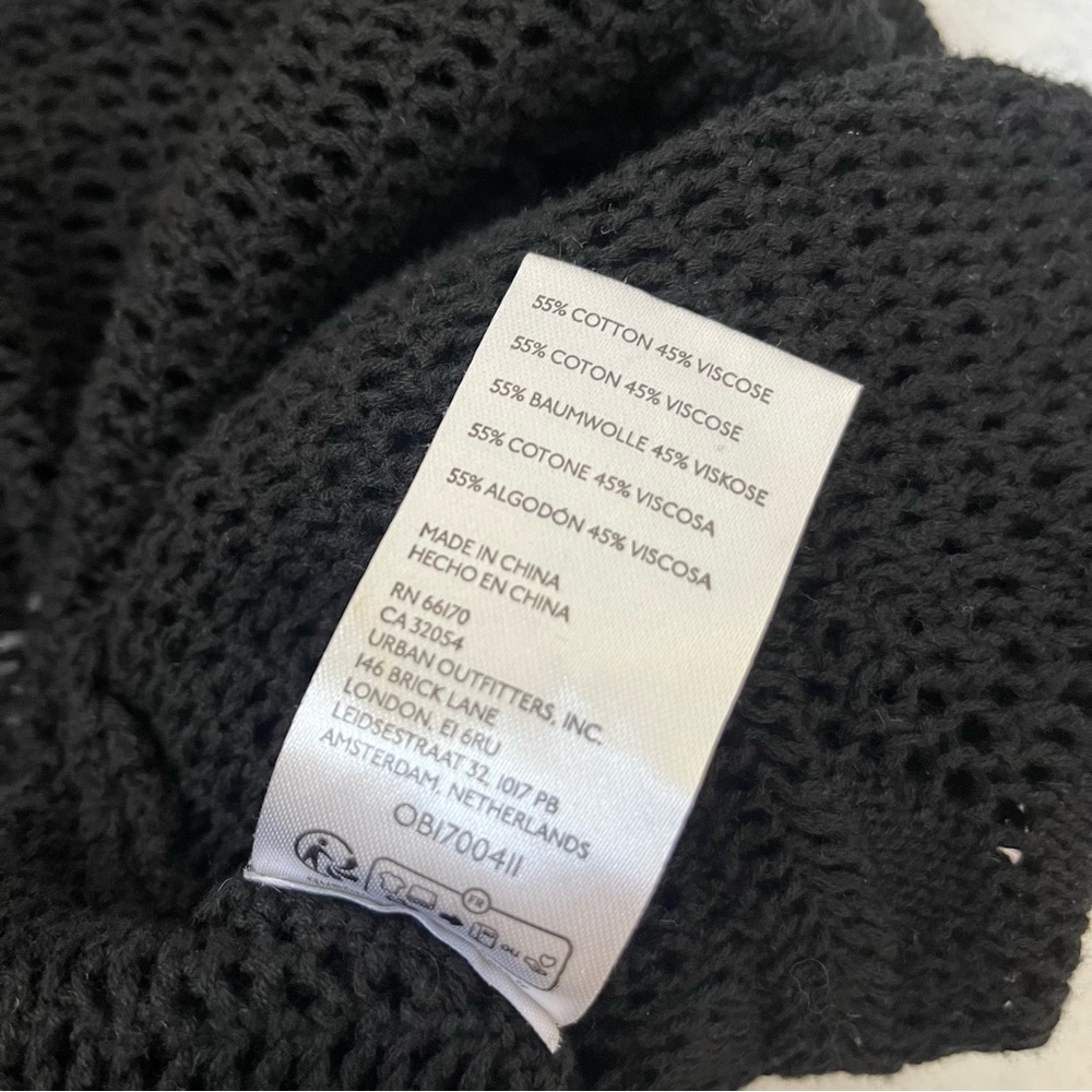 Urban Outfitters Open Knit Mesh Cardigan Sweater Small Black Festival Whimsigoth - Picture 6 of 6